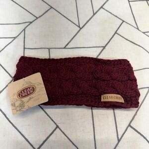 Clear Creek Headband OSFM Burgundy Cable Knit Faux Fur Lined CC-HB-103